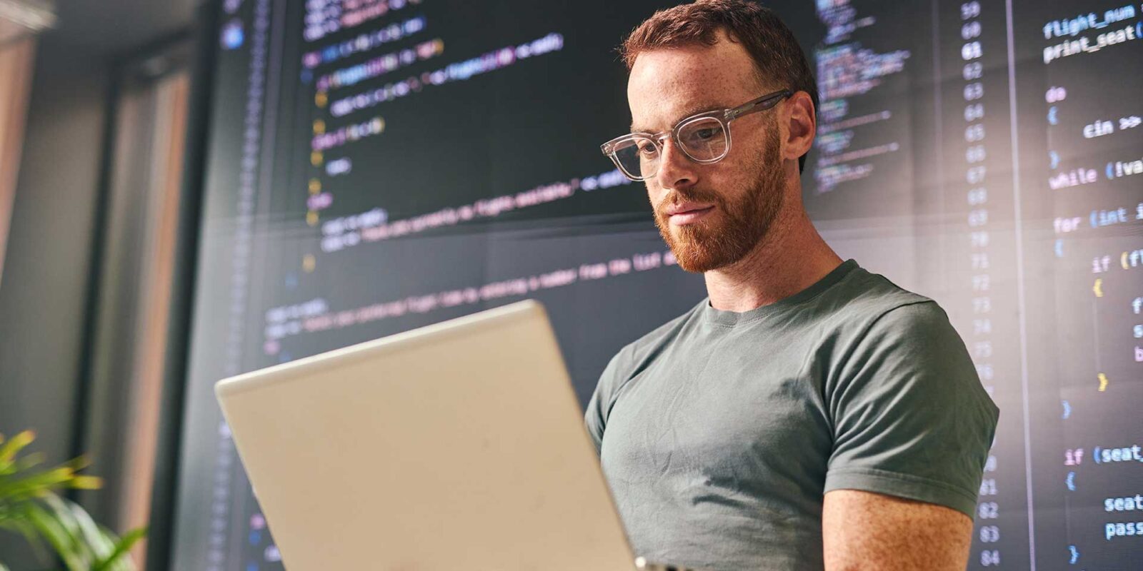 man reviewing machine learning